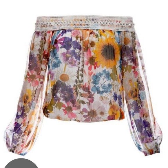 Boston proper new off the shoulder floral top large - Picture 7 of 7